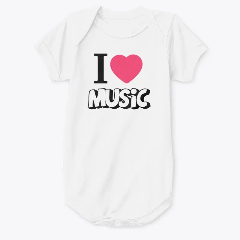 I Love Music Baby Onesie 